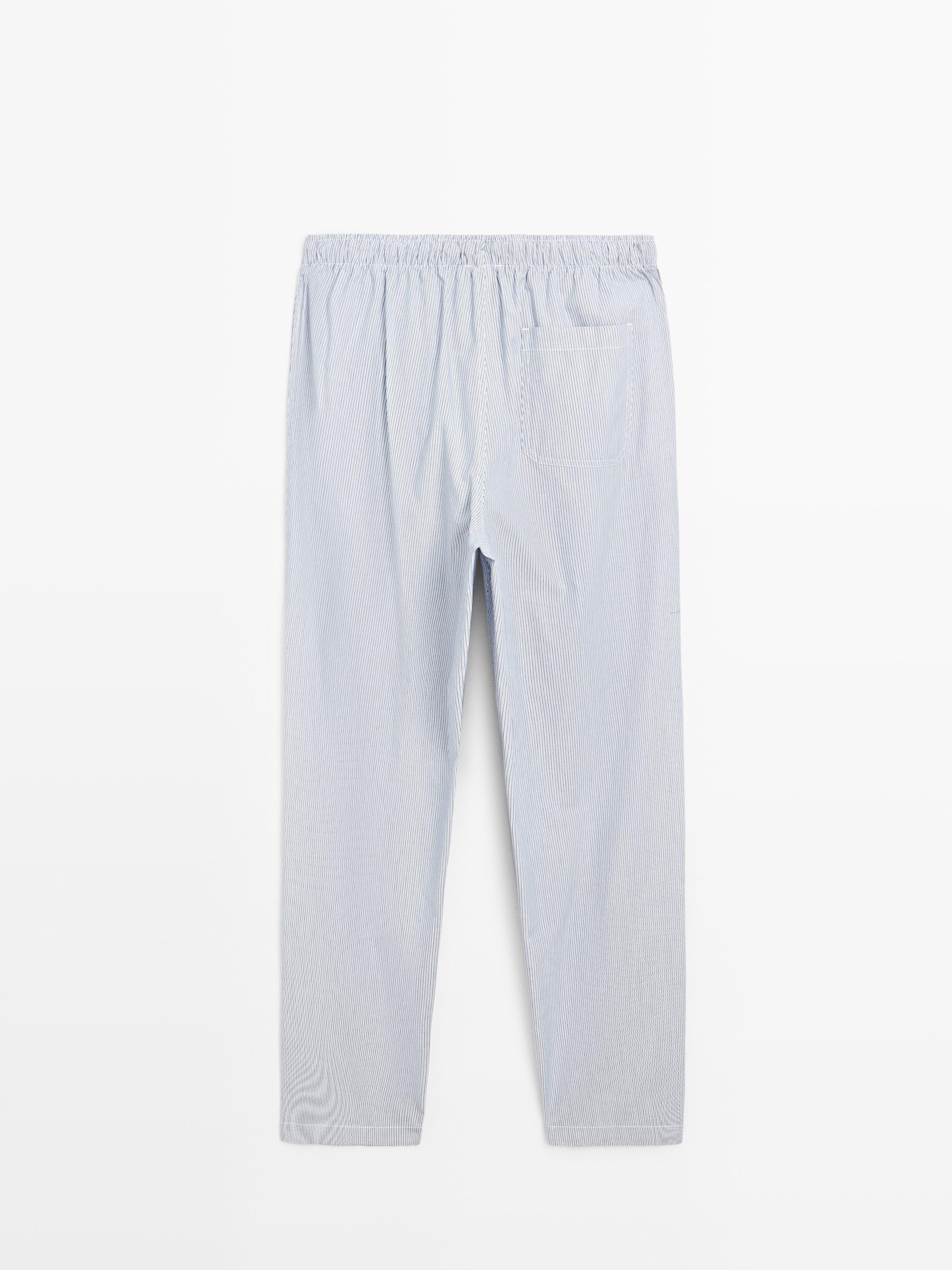 100% cotton striped pyjamas with long sleeve T-shirt